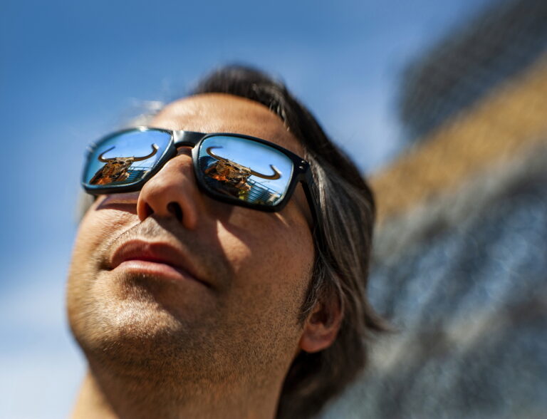 Birmingham Bull Ozzy before his move to Grand Central Station - Reflection in sunglasses